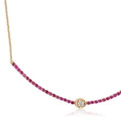 Pırlanta Yakutlu Prima Kolye