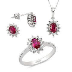 Pırlanta Yakutlu Anturaj Set