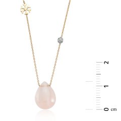 Pırlanta Pembe Quartz Kolye