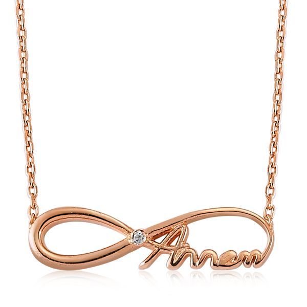 Pırlanta Sonsuzluk Annem Kolye - 8 K Altın