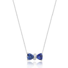 Pırlanta Safirli Bluecharm Kolye
