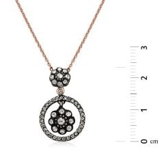 Elmas Yuvarlak İçi Gül Kolye
