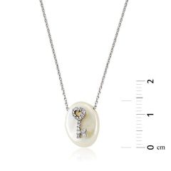 Pırlantalı Anahtar İnci Kolye