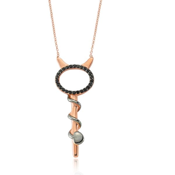 Siyah Safirli Anahtar Kolye