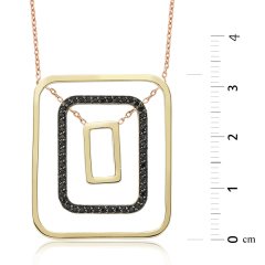 Siyah Safirli Rectangle Kolye