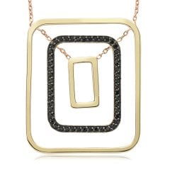 Siyah Safirli Rectangle Kolye