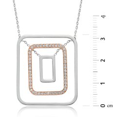 Pırlanta Rectangle Kolye