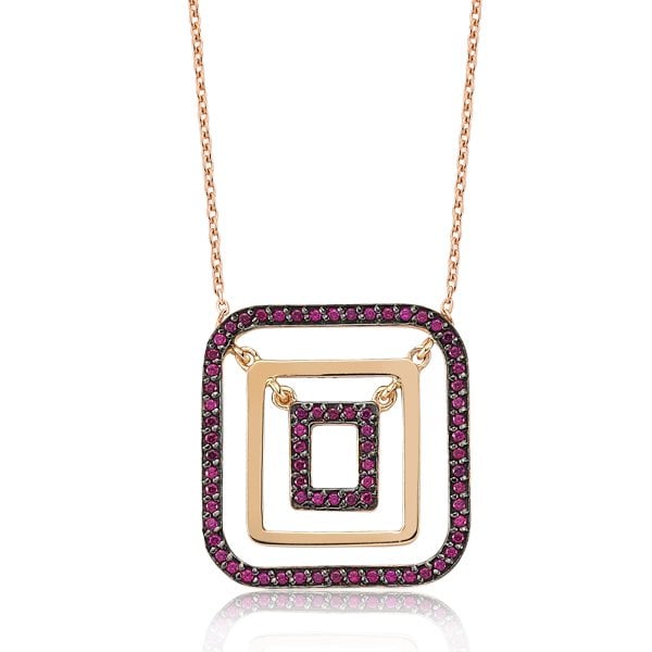 Yakutlu Square Kolye