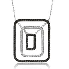 Siyah Safirli Rectangle Kolye