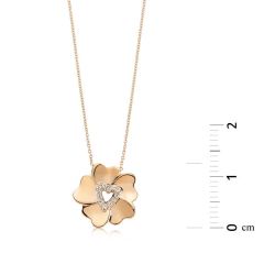Pırlanta Çiçek Kalp Kolye
