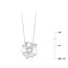 Pırlanta Çiçek Kalp Kolye