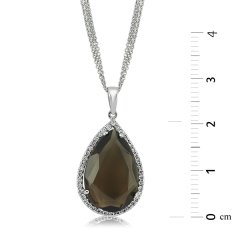 Pırlantalı Quartz Damla Kolye