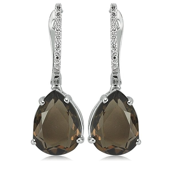 Pırlantalı Quartz Damla Küpe