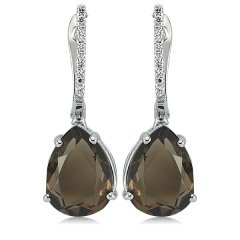 Pırlantalı Quartz Damla Küpe