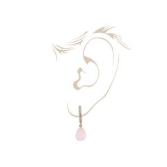 Pırlanta Pembe Quartz Küpe