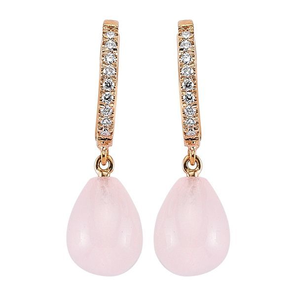 Pırlanta Pembe Quartz Küpe