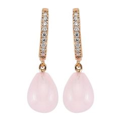 Pırlanta Pembe Quartz Küpe