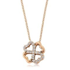 Pırlanta Yonca Kolye