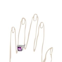 Pırlanta Ametist Yüzük