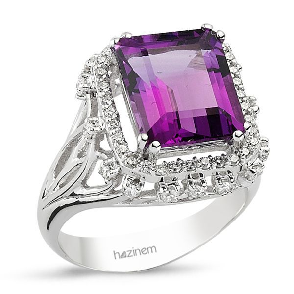 Pırlanta Ametist Yüzük