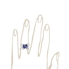 Pırlanta Safirli Kelebek Yüzük