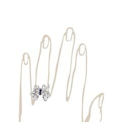 Pırlanta Safirli Kelebek Yüzük