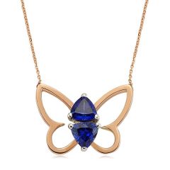 Safirli Kelebek Kolye