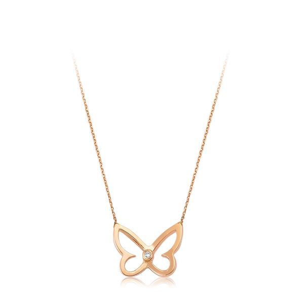 Pırlanta Kelebek Kolye
