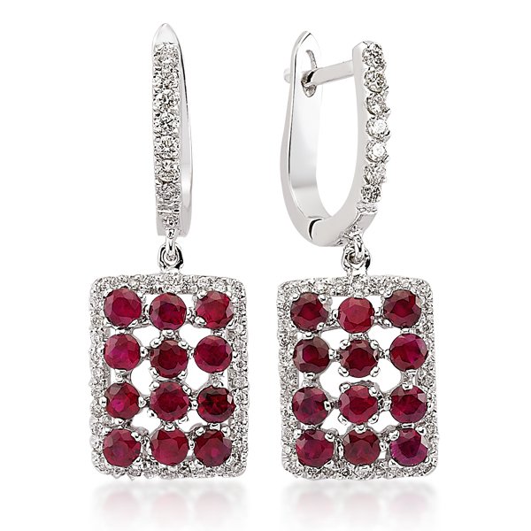 Pırlanta Yakutlu Küpe