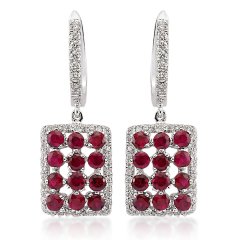 Pırlanta Yakutlu Küpe