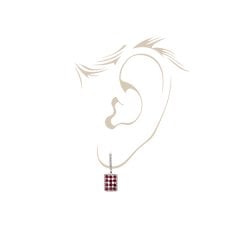 Pırlanta Yakutlu Küpe