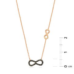 Siyah Pırlanta Sonsuzluk Kolye