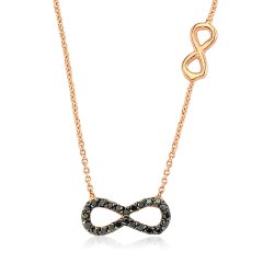 Siyah Pırlanta Sonsuzluk Kolye